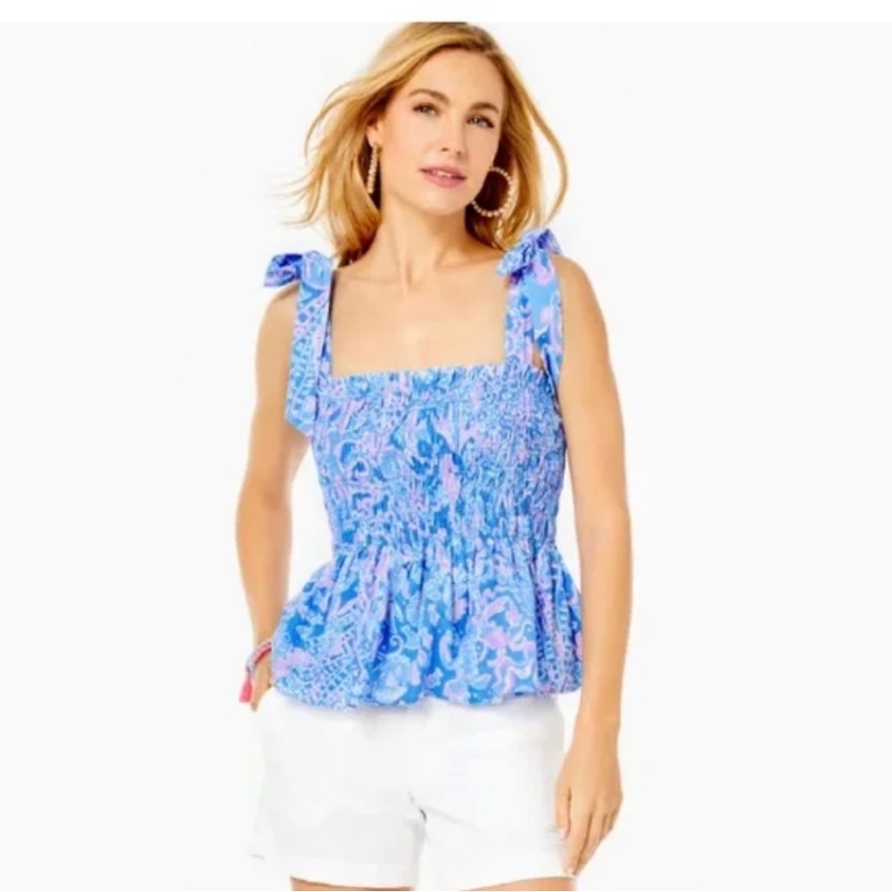 Lilly Pulitzer lavender and pink tube top with straps